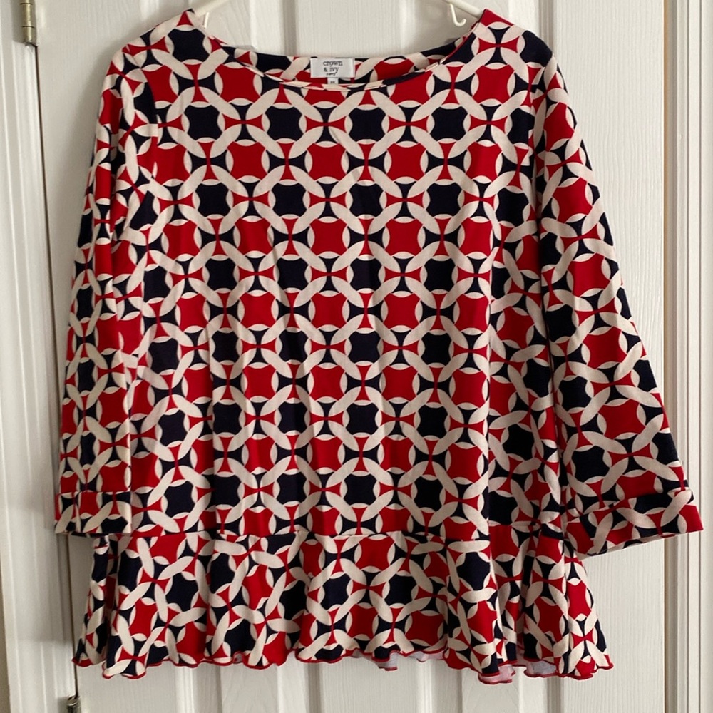 3/4 sleeve peplum top